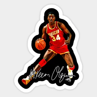 Hakeem Olajuwon The Dream Basketball Legend Signature Vintage Retro 80s 90s Bootleg Rap Style Sticker